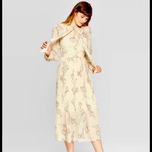 A New Day Cream Dress with Tulips & Belt